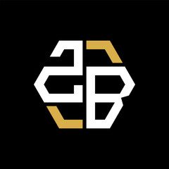 ZB letter logo abstract design. ZB unique design, ZB letter logo design on black background. ZB creative initials letter logo concept. ZB letter design.ZB
