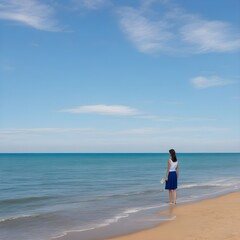 a person standing by the sea