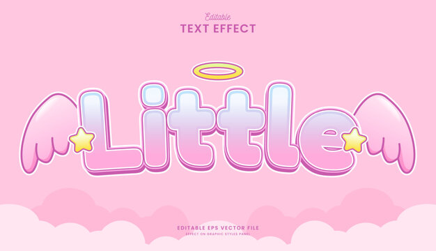 decorative little angel editable text effect vector design