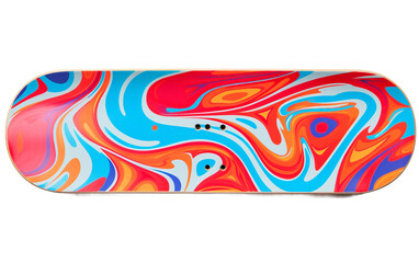Vibrant Skateboard Canvas Isolated on Transparent Background PNG.