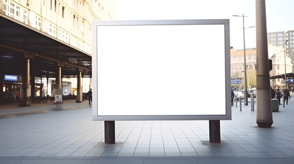 blank billboard on the street,Mockup Real Life Empty Blank Billboard Standing.AI Generative 