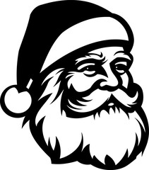 Happy santa claus silhouette. Vector template for laser cutting.