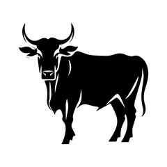 silhoutte of cattle bull