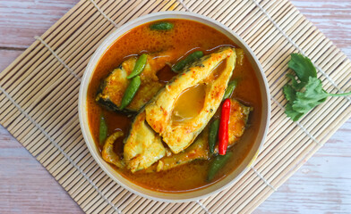 Tilapia fish spicy and sour curry 