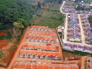 Infrastructure complex Cheap and subsidized housing area for Indonesian people with a middle...