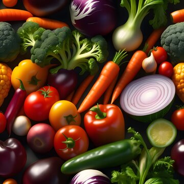 Various vegetables on the background.