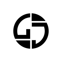 LJ letter logo creative design.LJ black monogram circle round shape vector. LJ unique design.
