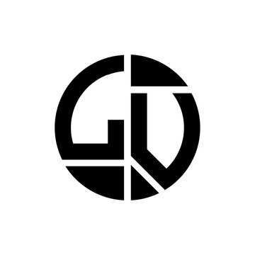 LV letter logo creative design.LV black monogram circle round shape vector. LV unique design.
