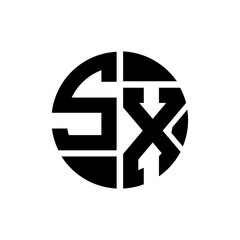 SX letter logo creative design. SX unique design.
