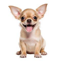 Obraz premium front view of Chihuahua puppy isolated on a white transparent background 