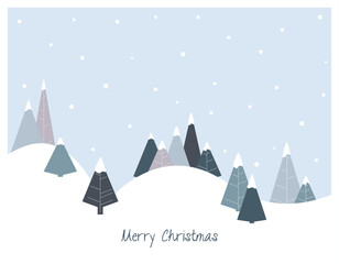Forest of Festivity, Winter Wonderland, Christmas trees landscape background, Vector Illustration