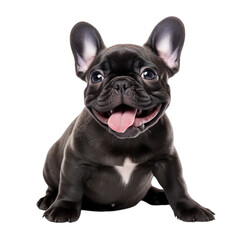 Fototapeta premium front view of French Bulldog puppy isolated on a white transparent background 
