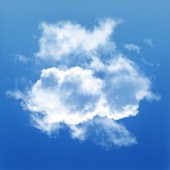 Obraz premium White cloud isolated over blue sky background, 3D illustration