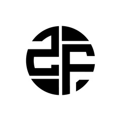 ZF letter logo creative design. ZF unique design.
