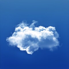 White cloud isolated over blue sky background, 3D illustration