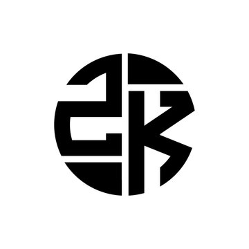 ZK letter logo creative design. ZK unique design.
