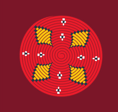 Ethiopian cultural basket. High quality vector Illustration of an Ethiopian detailed woven basket pattern. 