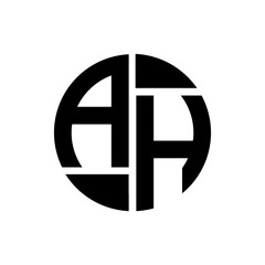 AH letter logo creative design. AH unique design.
