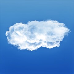 Fototapeta na wymiar Cloud isolated over blue sky background 3D illustration, single cloud shape rendering