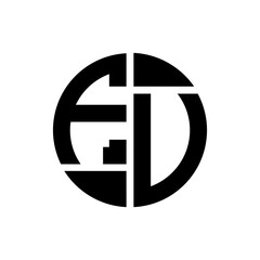 FU letter logo creative design. FU unique design.
