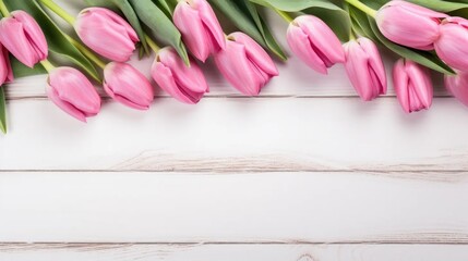 Obraz na płótnie Canvas beautiful tulips on wooden background