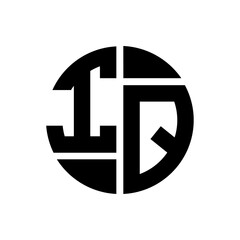 IQ letter logo creative design. IQ unique design.
