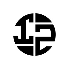 IZ letter logo creative design. IZ unique design.
