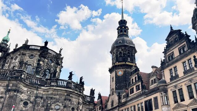 Gothic architecture in the European city of Dresden, Germany. The concept of tourism in Europe