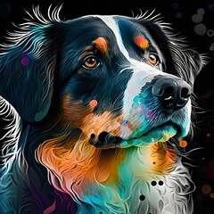 abstract portrait of a dog