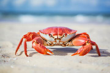 Large red crab on the coast