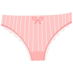 Pink panties with frill icon isolated on white background. - obrazy, fototapety, plakaty