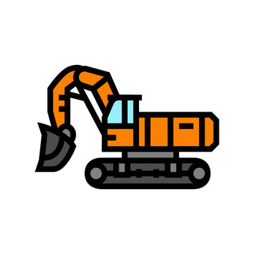 front shovel construction vehicle color icon vector. front shovel construction vehicle sign. isolated symbol illustration