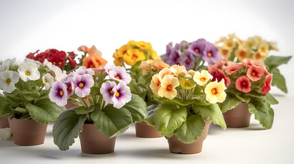 Obraz premium Spring colored primroses flowers ready for planting