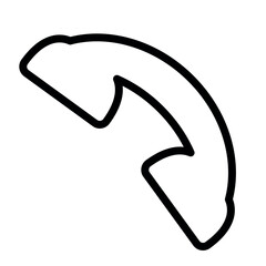 telephone handset symbol, black and white vector silhouette illustration