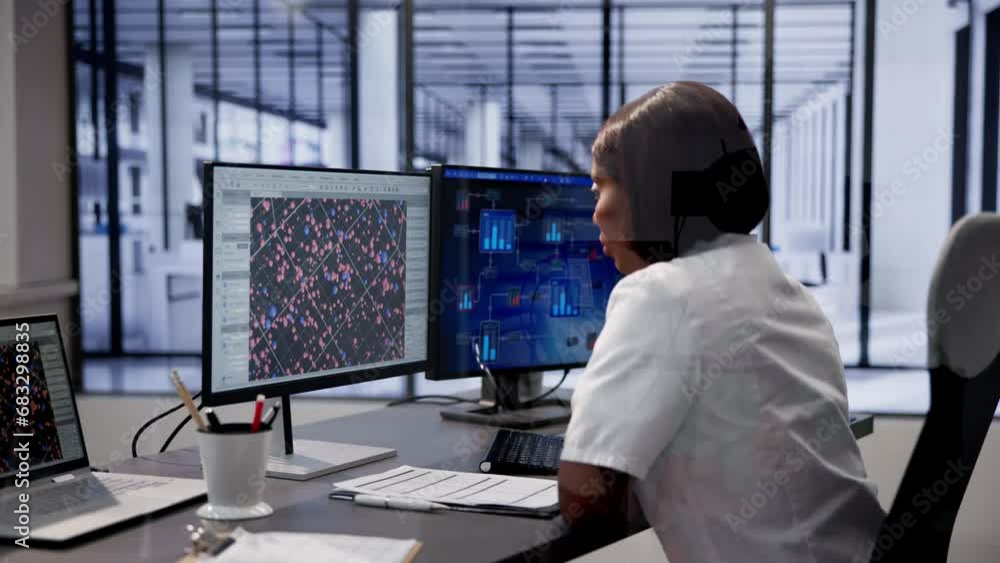 Poster girl using artificial intelligence data security