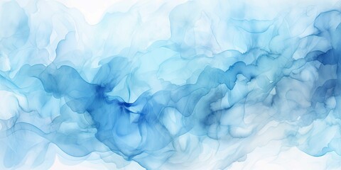 Fototapeta na wymiar abstract azure light baby blue aqua watercolor paint flow texture pattern wallpaper background