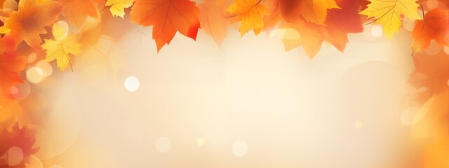 Naklejka na ściany i meble Banner frame autumn vibe with copy space for text