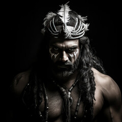 Raam Chandra: A Warrior's Essence in Black and White