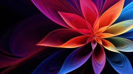 Fototapeta premium 3D abstract fractal flower colorful background as wallpaper illustration
