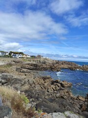 Fototapeta na wymiar côte bretonne batz sur mer le croisic, ile de batz, le grand blockhaus, blockhaus de batz sur mer