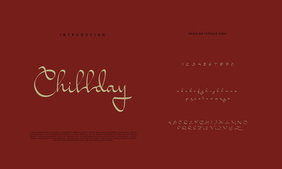 Handwritten Script font. Hand drawn brush style modern calligraphy cursive typeface. Hand Lettering and Custom Typography alphabet for Designs: Logo, Greeting Cards, Poster. Vector Brush type set.
