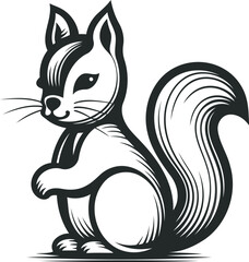 Squirrel vector illustration isolated on a white background
