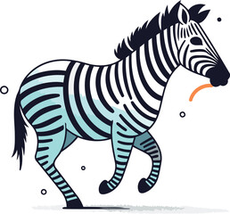 Zebra vector illustration hand drawn zebra on white background
