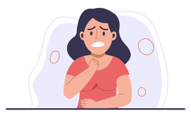 flat vector illustration of women in pain