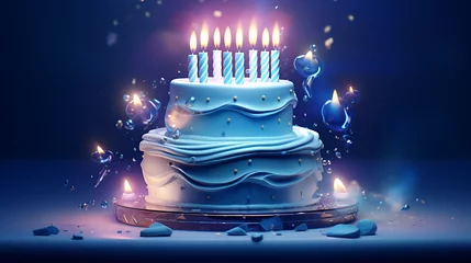 Fotobehang birthday cake with candle,birthday cake with candles,cake © Aqsa