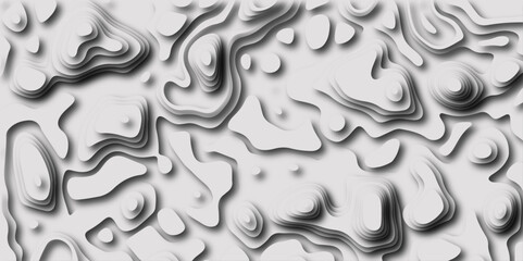 Fototapeta premium Black-white background from a line similar to a. Natural printing illustrations of Map in Contour Line Light topographic topo contour map and Ocean layers, flat fiber structures, holes, macro texture