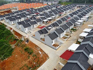 Infrastructure complex Cheap and subsidized housing area for Indonesian people with a middle economy as a residential area in Central Java