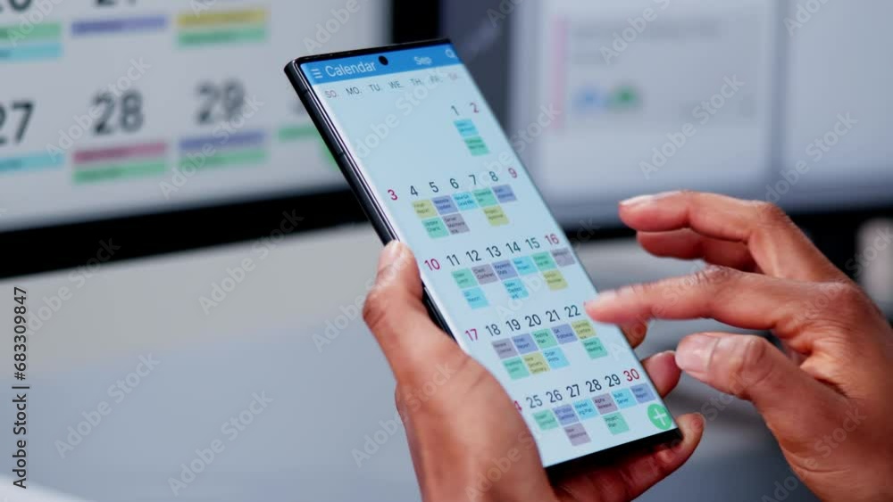 Poster organize your busy days with phone, computer