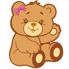 Vector illustration of a bear children's toy