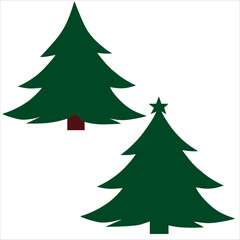 Beautiful Christmas tree vector illustration.